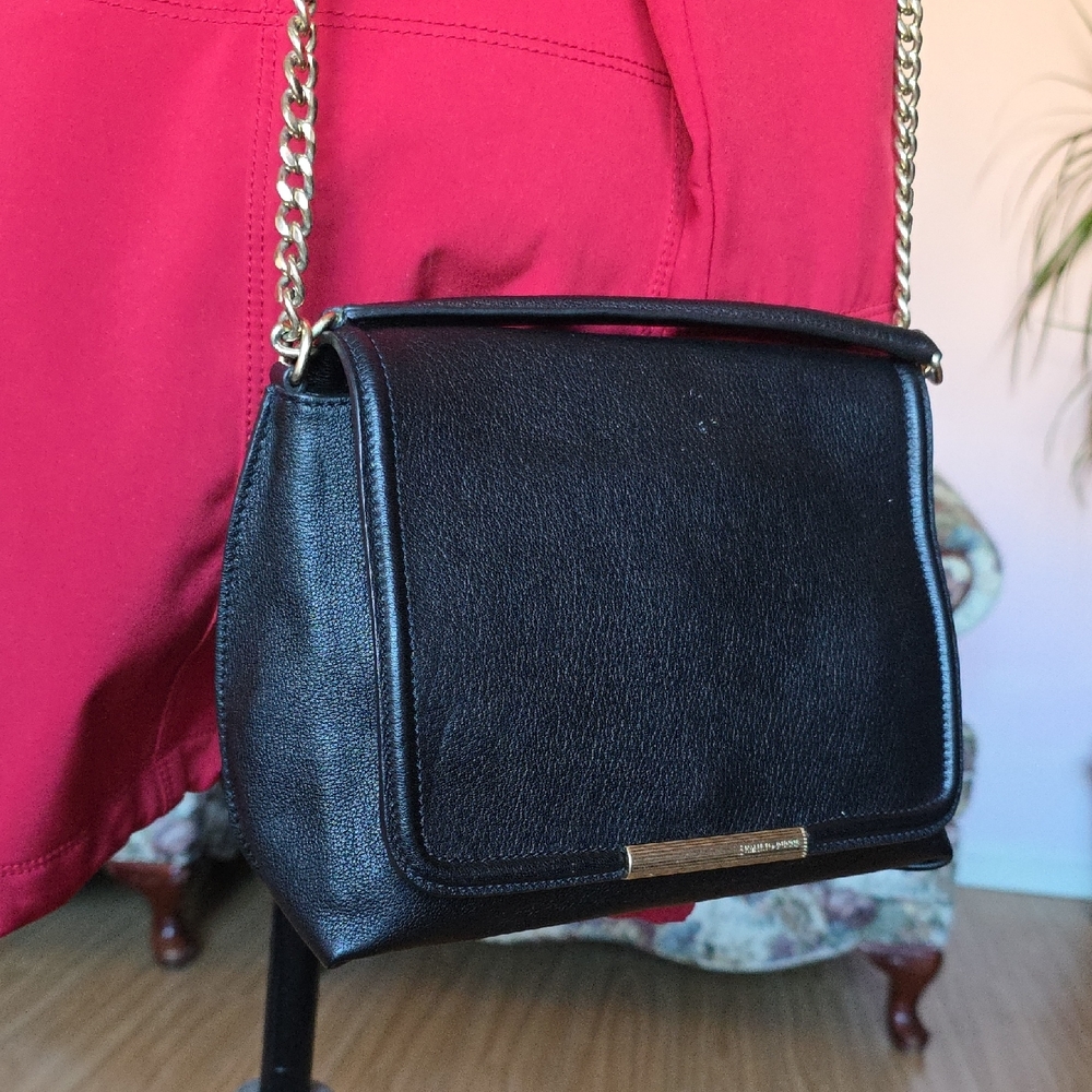 Emilio Pucci Black Crossbody Bag with Silver Chain